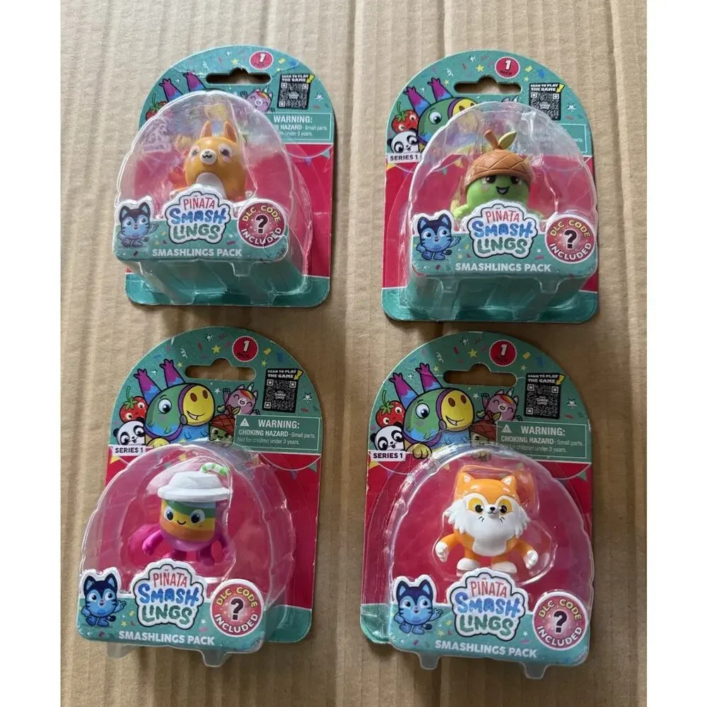 4 Pack Pinata SMASHLINGS FIGURES TOYS GIFTS KIDS Gamers Codes